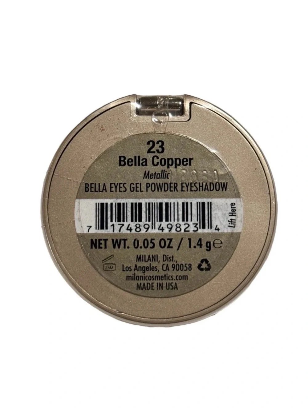 MILANI Bella Eyes Gel Powder Eyeshadow 23 Bella Copper Metallic 0.05 oz Sealed